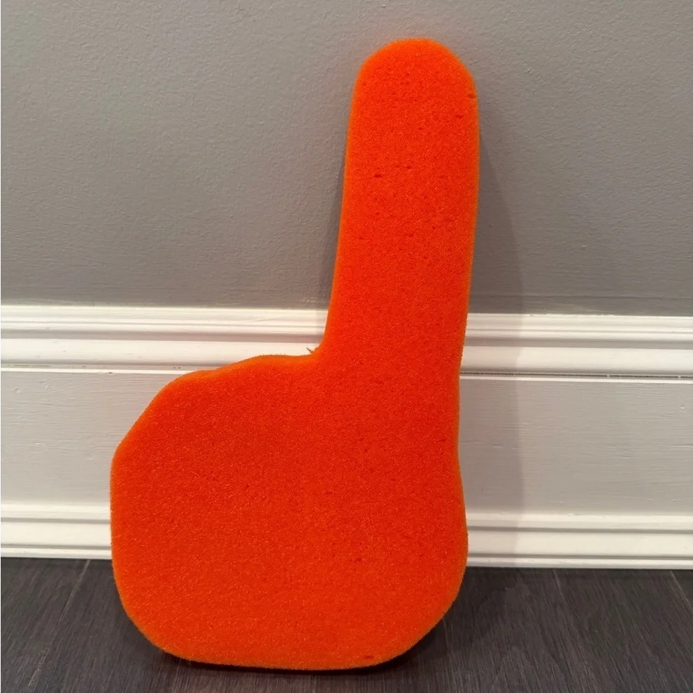 NWOT Drake’s Long Island Ducks Orange Foam Finger with Long Island Ducks Logo - Picture 2 of 2